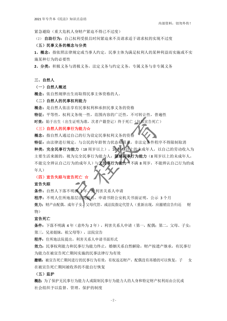  2021年專升本《民法》知識(shí)點(diǎn)總結(jié)(圖2)