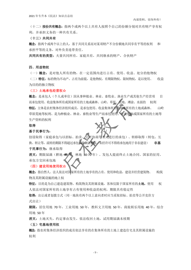  2021年專升本《民法》知識(shí)點(diǎn)總結(jié)(圖9)